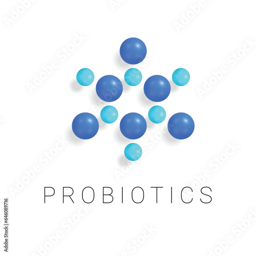 3D Prebiotic icon or logo. probiotics symbol. Vector illustration.