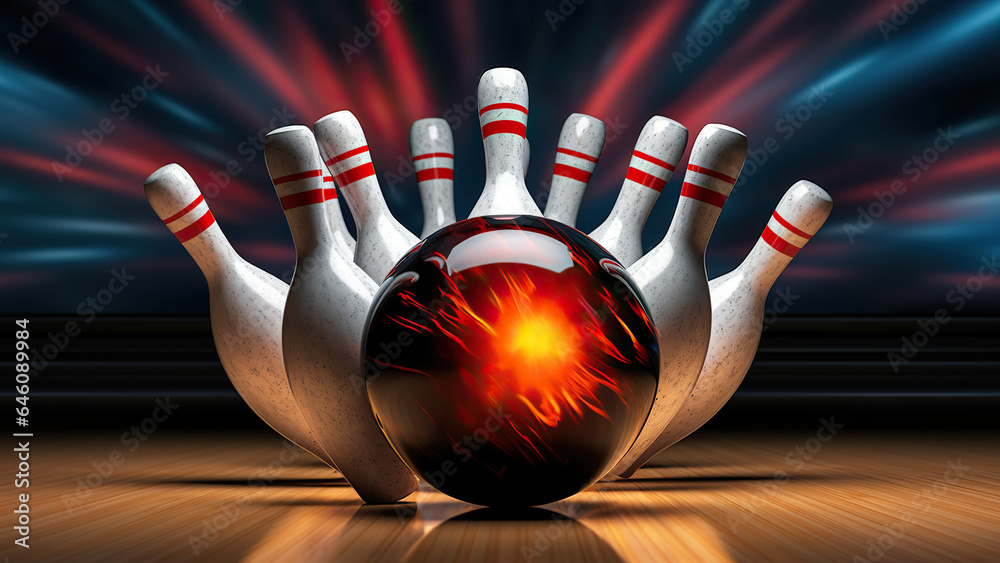 Pins Exploding The bowling ball is ready to be hit. Image of a bowling ball hitting ...