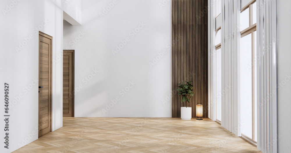custom made wallpaper toronto digitalwhite Empty wooden room, Cleaning japan room interior, 3D rendering