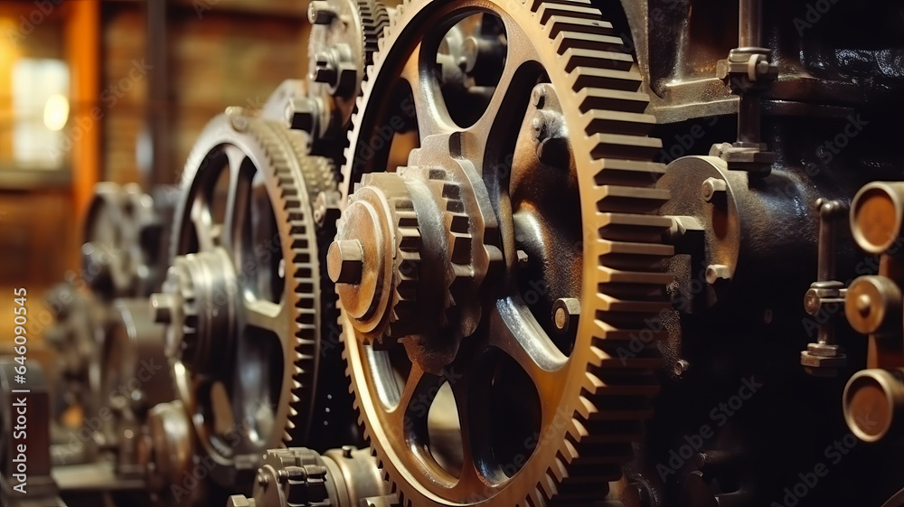 Large cog wheels in the motor. Large cog wheels in the motor.