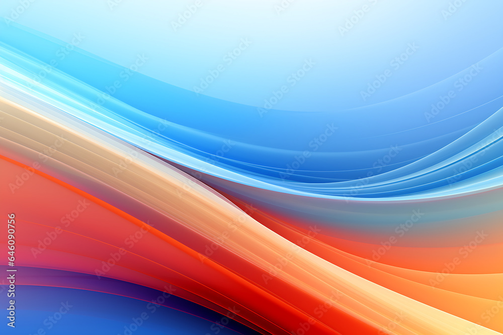 Fototapeta premium multi-colored abstract background, smooth lines, waves, rainbow color,AI_Generated