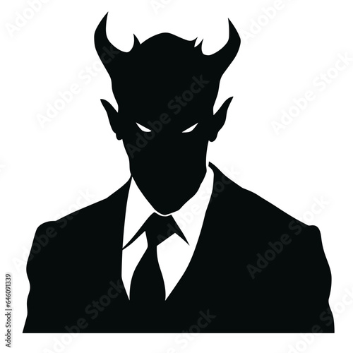 Teufel im Anzug in Schwarz-weiß 