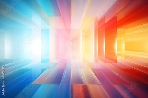 AI Generated, multi-colored abstract background, smooth lines, waves, rainbow color,