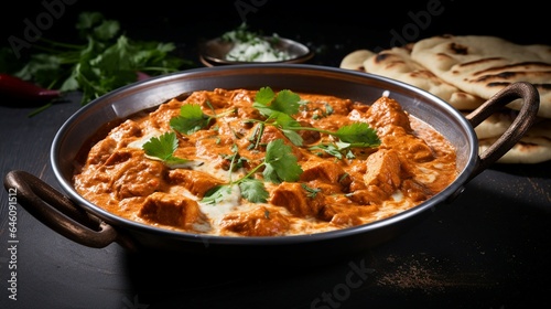 Tasty butter chicken curry dish from Indian cuisine generative AI