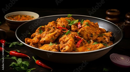Tasty butter chicken curry dish from Indian cuisine generative AI
