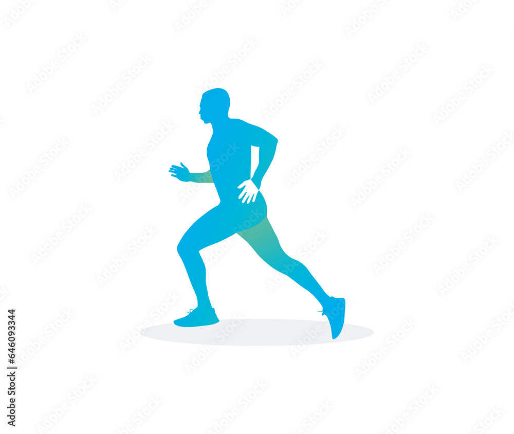 Run Athlete Speed logo Body Design Vector Symbol Illustration stock illustration