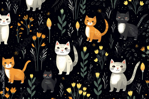 pattern of cats
