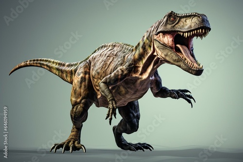 Image of an acrocanthosaurus dinosaur on a plain background. Generative AI © Koda