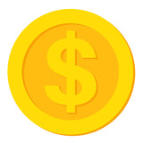 dollar gold coin money vector