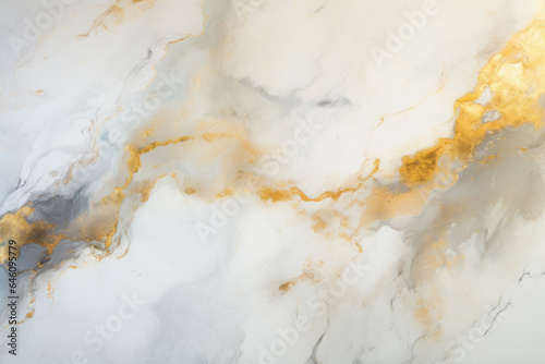 White Marble Background with Shiny Gold Pattern, Modern Design - Generative AI © illuminating images