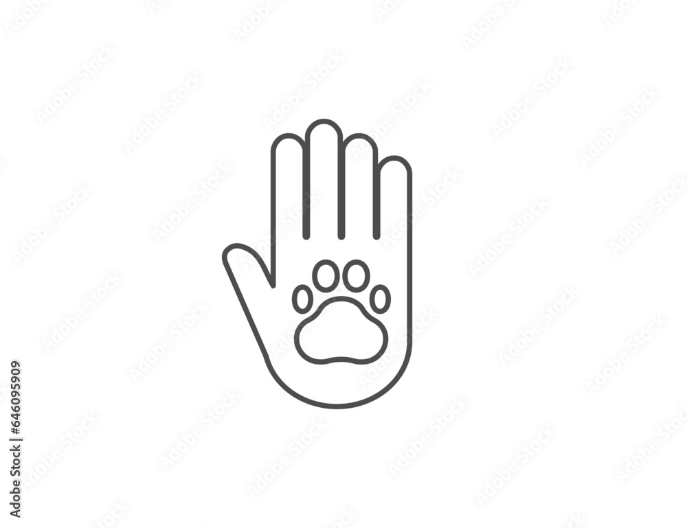 Fototapeta premium Animal care, charity icon. Vector illustration.