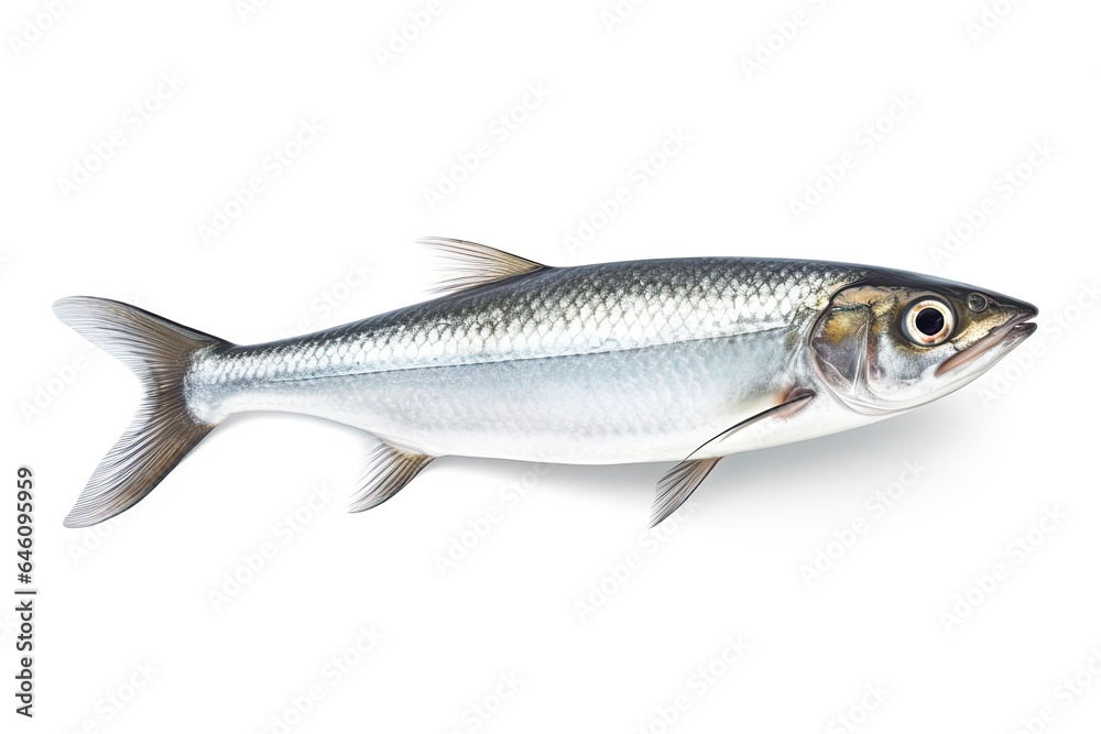 A herringfish on a white background created with Generative AI technology A herringfish on a white background created with Generative AI technology
