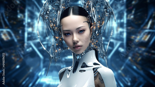 A robot in a server room or...