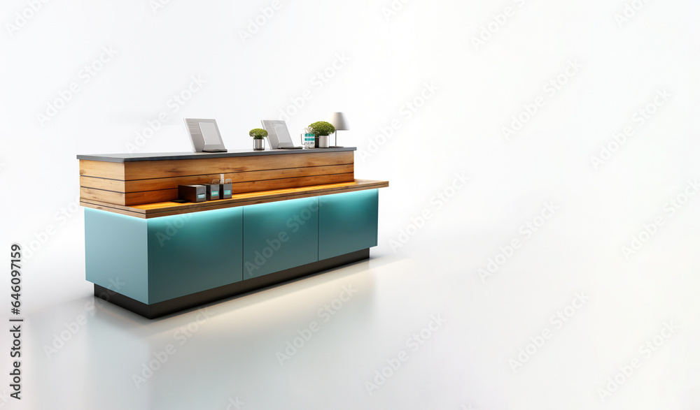 Store blue stand isolated Store blue stand isolated