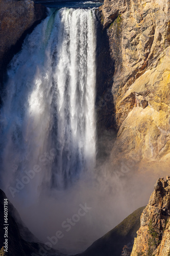 Scenic Yellowstone Falls Landscape in Yellowstone National Park Wyoming