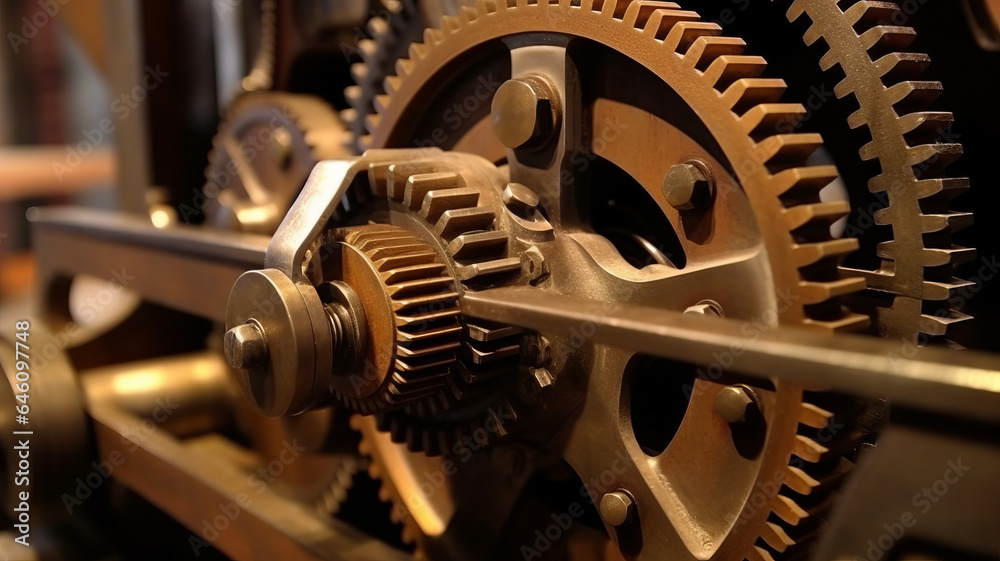 Large cog wheels in the motor.generative ai Large cog wheels in the motor.generative ai