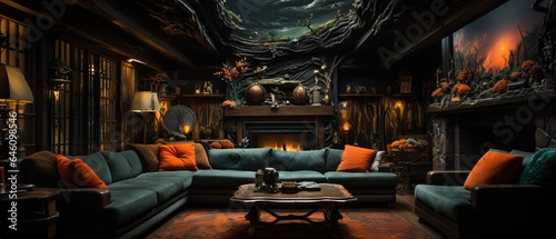 Interior Design during Halloween Event. Creepy Design.