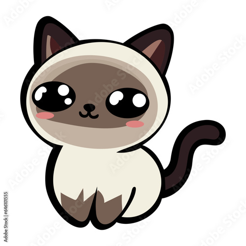 siamese cat kawaii vector illustration