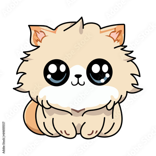 persian cat kawaii cute vector illustration