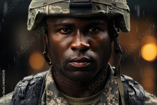 Portrait of a Modern Soldier during the military operation © YouraPechkin