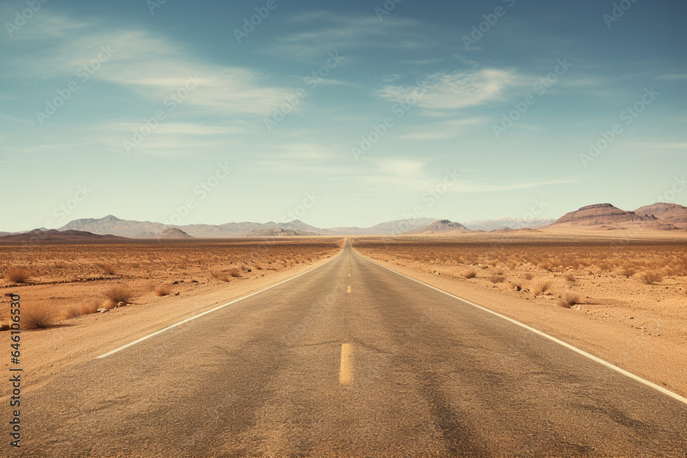 asphalt road in the desert