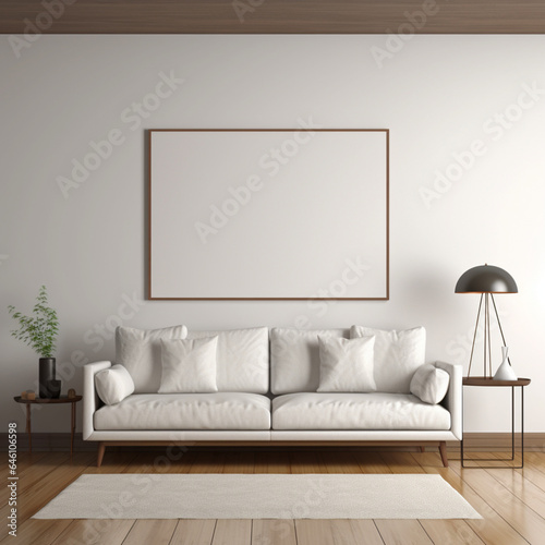 white living room canvas mockup