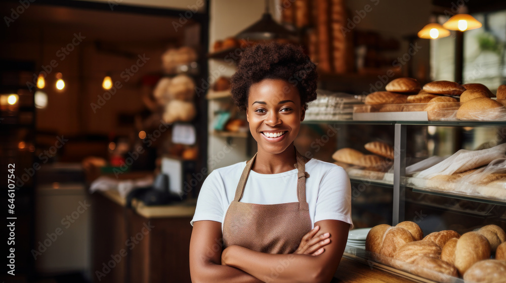 Fototapeta premium an young black restaurant owner 