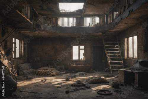 interior of a post apocalyptic building