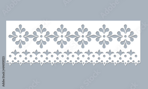vector template lace cotton border fabric eyelet trim.