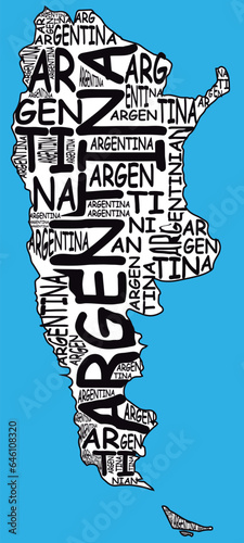 map of Argentina, country of South America