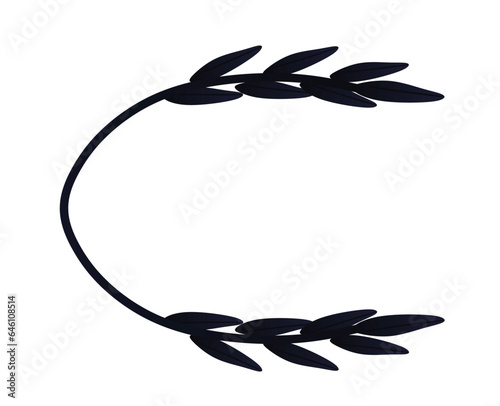 Black leaf headband. vector illustration