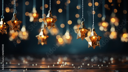 Christmas baubles on a dark background