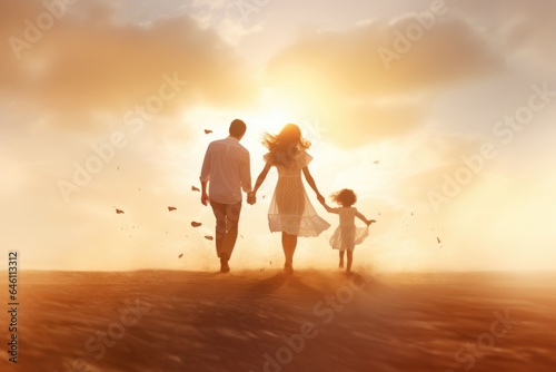 Wallpaper Mural Beautiful portrait of a modern loving family with children Torontodigital.ca