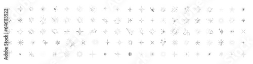 Sparkle star icons. Shine icons. Shine symbol illustration. different sparkle star shapes icon collection  shine stars sparkles signs