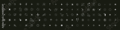 Sparkle star icons. Shine icons. Different sparkle star shapes icon collection  shine stars sparkles signs