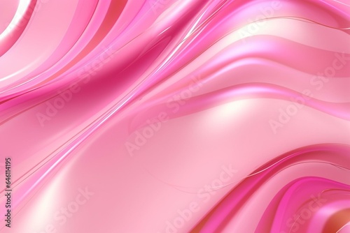 Abstract design of pink waves on glossy surface with glitter and liquid 3D effect. Creative backdrop. Generative AI