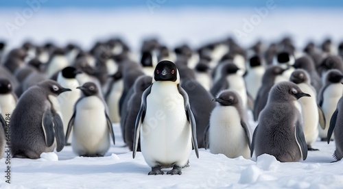 penguins in the arctic, penguins in polar regions, close-up of a beautiful penguin, penguins on the rocks