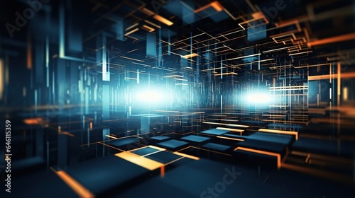 Digital abstract background. 3d rendering image. Techology futuristic illustration