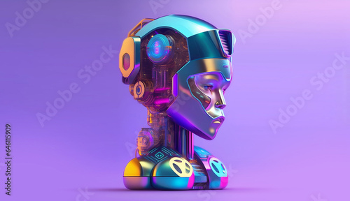 Humanoid robot model posing with futuristic technology. © Opener Designs