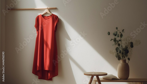 Elegant fashion design in modern domestic room with wood material generated by AI