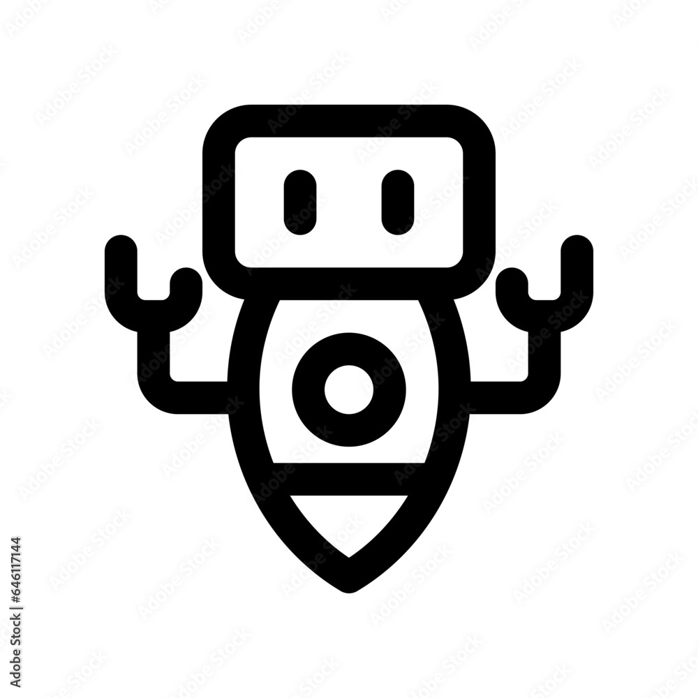 robot line icon. vector icon for your website, mobile, presentation, and logo design. robot line icon. vector icon for your website, mobile, presentation, and logo design.