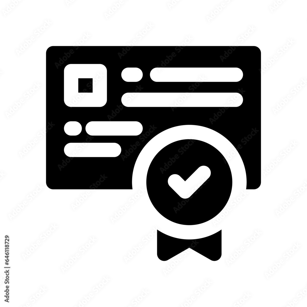 certificate solid icon. vector icon for your website, mobile, presentation, and logo design. certificate solid icon. vector icon for your website, mobile, presentation, and logo design.