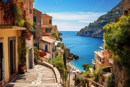 Charming coastal village in France's Riviera. Generative AI