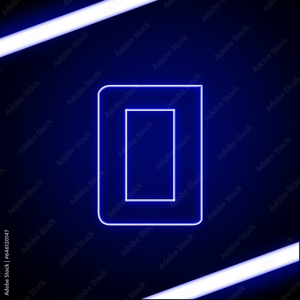 Neon Light Alphabet o with clipping path. 3D illustration Neon Light Alphabet o with clipping path. 3D illustration