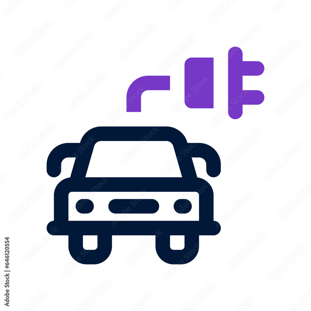 electric car dual tone icon. vector icon for your website, mobile, presentation, and logo design.