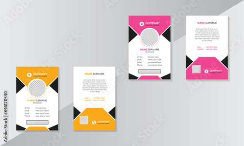 Id card for identification and multipurpose. Card with double-sided and two-color variation