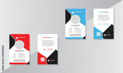 Id card for identification and multipurpose. Card with double sided and two-color variation