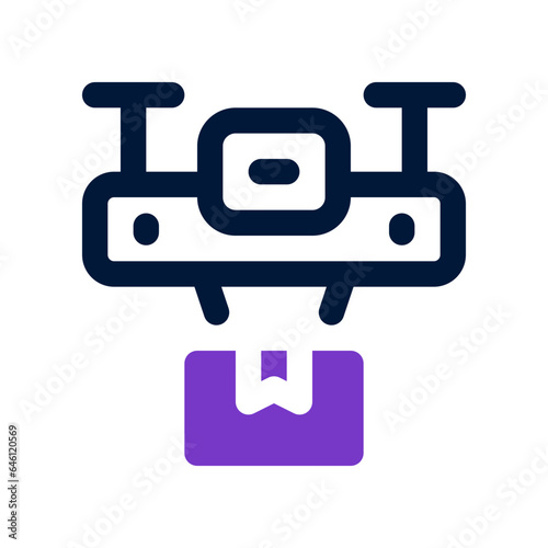 drone delivery dual tone icon. vector icon for your website  mobile  presentation  and logo design.