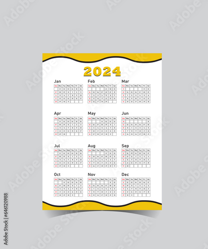 Corporate calendar design 2024.