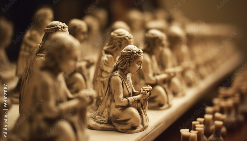 Christianity ancient symbol of peace, a small figurine in wood generated by AI Christianity ancient symbol of peace, a small figurine in wood generated by AI